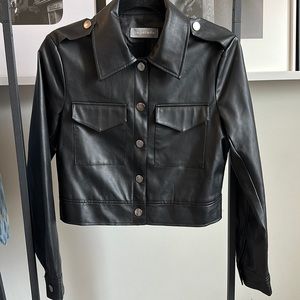 Bagatelle Faux Leather Cropped Jacket Size Small